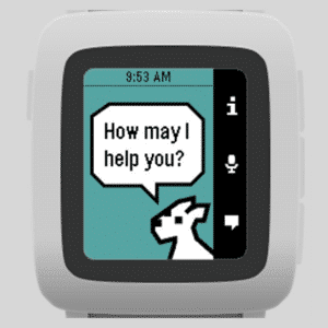 Pebble Sprachassistent Snowly ist das Pendant zu "Siri"