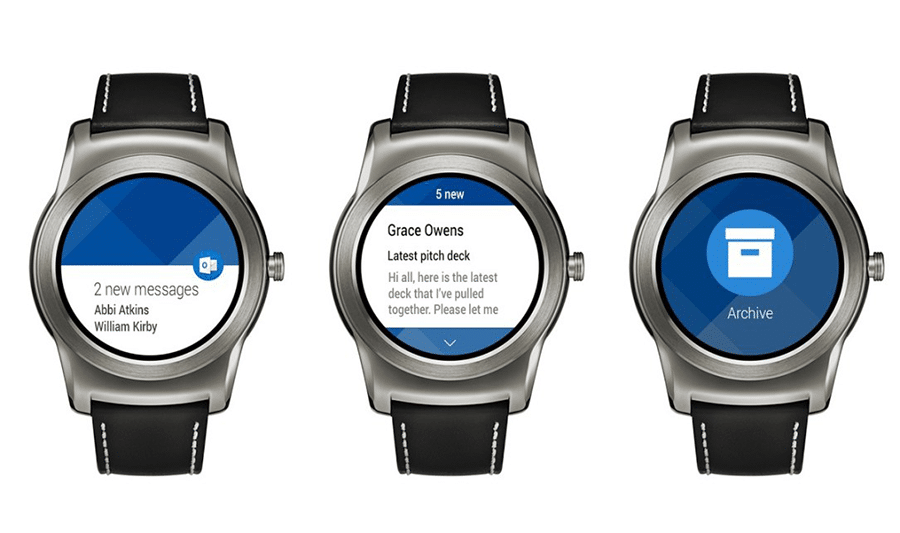 Neue Funktionen von Microsoft Outlook für android wear 