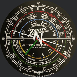 1936 Zenith Console Radio Dial Watchface