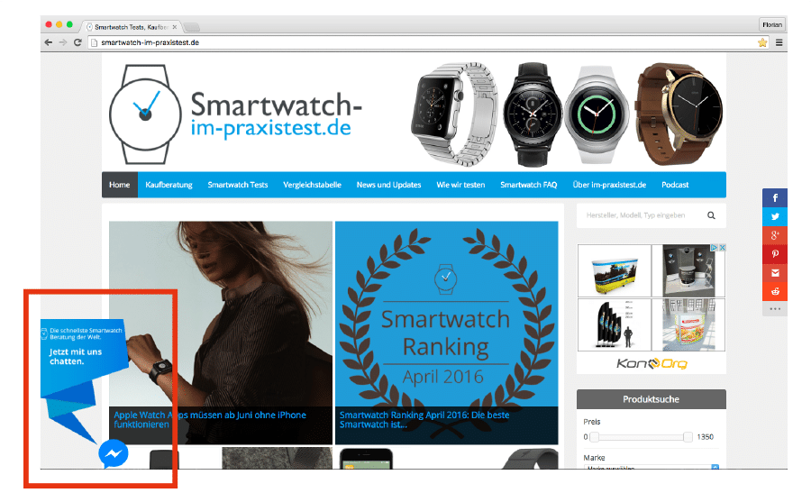 Nur für euch: Smartwatch Beratung per Facebook Live Chat