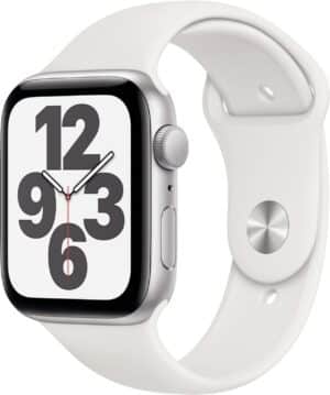 Apple Watch SE (44mm) GPS mit Sportarmband silber/weiß