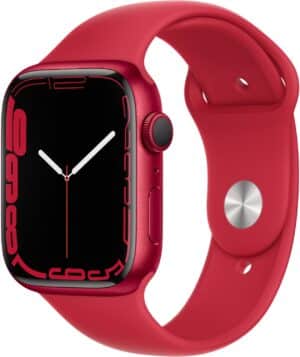 Apple Watch Series 7 (45mm) GPS (PRODUCT)RED Alu mit Sportarmband rot
