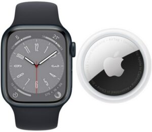 Apple Watch Series 8 (41mm)+AirTag Smartwatch mitternacht