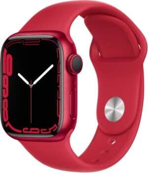 Apple Watch Series 7 (41mm) GPS (PRODUCT)RED Alu mit Sportarmband rot