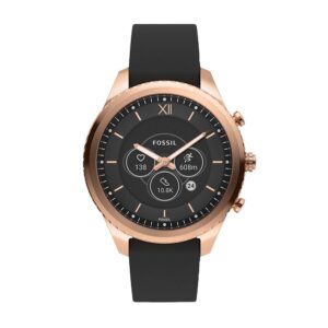 Fossil Stella Gen 6 Hybrid Smartwatch - Lederarmband | Schwarz/Roségold
