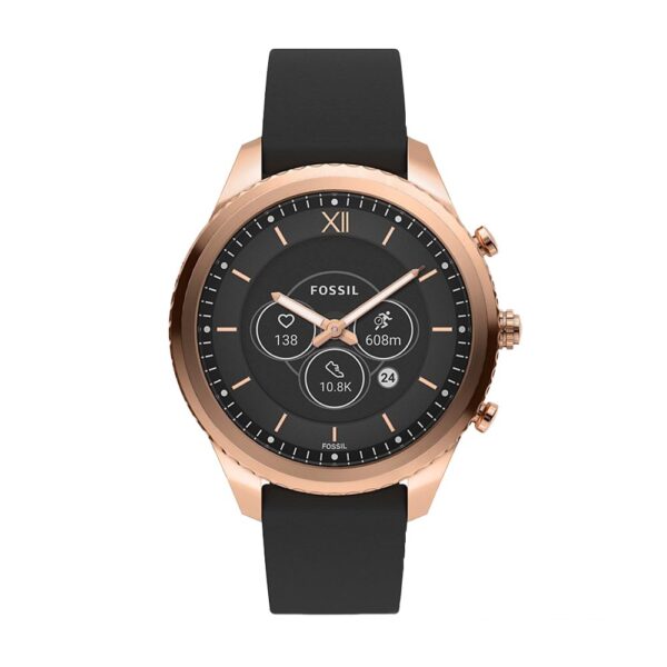 Fossil Stella Gen 6 Hybrid Smartwatch - Lederarmband | Schwarz/Roségold